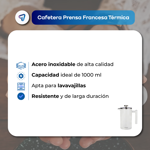 Cafetera de Émbolo Prensa Francesa de Acero Inoxidable Waggs