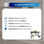 Escurridor Secaplatos Grande Acero Inoxidable Negro Waggs