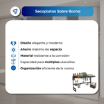 Escurridor Secaplatos Grande Acero Inoxidable Negro Waggs