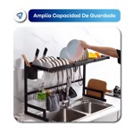 Escurridor Secaplatos Grande Acero Inoxidable Negro Waggs
