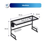 Escurridor Secaplatos Grande Acero Inoxidable Negro Waggs
