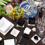 Set X6 Tazas De Cafe Con Plato 75cc Cuadrado Negro - Oxford