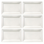 SET X6 PLATOS PLAYO 30X20 CM RECTANGULAR BLANCO