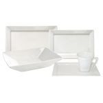 SET X6 PLATOS PLAYO 30X20 CM RECTANGULAR BLANCO