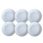Set X 6 Platos Hondos 20 Cm Vidrio Templado Blanco