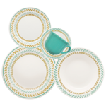 Juego Vajilla x30 playo hondo postre Louros ceramica Oxford