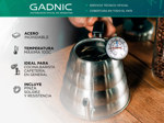 Kit Jarra De Leche Gadnic J350 + Termómetro Barista Con Pinza 