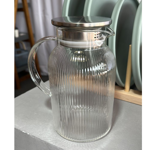 Jarra de Vidrio Agua Jugo con Tapa Acero Con Filtro 1.5 L
