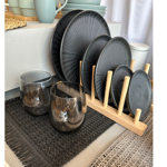 Set x6 Vaso Vidrio Copa Copón Agua Vino Fume Black 575 cc