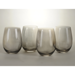 Set x6 Vaso Vidrio Copa Copón Agua Vino Fume Black 575 cc