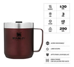 Taza Térmica Clásica Stanley Camp Mug 354ml - Wine