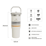 Botella Stanley Flip Straw Tumbler 887Ml - Ash Stripe