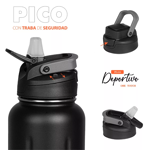 Botella Deportiva Waterdog ACUA1200BK Acero Inox 1,2L Negro