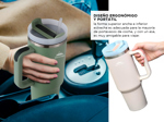 Vaso Termico Verde 1200Ml Gadnic con Manija y Sorbete