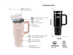 Vaso Termico Verde 1200Ml Gadnic con Manija y Sorbete