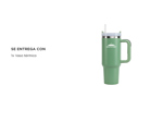 Vaso Termico Verde 1200Ml Gadnic con Manija y Sorbete