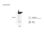 Botella Térmica Blanca Deportiva 540 Ml Gadnic 3 Tapas Acero Inoxidable
