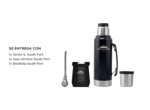 Kit de Termo Negro 1L, Mate Negro y Bombilla South Port Acero Inoxidable