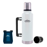 Kit de Termo Blanco 1.3L South Port con Mate Azul Acero Inoxidable