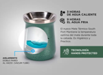 Kit de Termo Negro 1.3 Litros, Mate Verde y Bombilla South Port Acero Inoxidable
