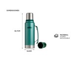 Kit de Termo Negro y Mate Verde South Port 1L Acero Inoxidable