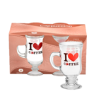 Set X 4 Jarros "I Love Coffee"  Vidrio - Wheaton