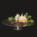 Posa Torta De Vidrio Con Base De Metal 32Cm