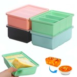 Bandeja Congeladora de Silicona con Tapa Antiderrame Grey With Lid