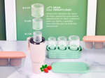 Cubetera de Silicona Rosa Gadnic con Bandeja Hielo Cilíndrico