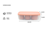 Cubetera de Silicona Rosa Gadnic con Bandeja Hielo Cilíndrico