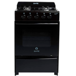 Cocina Escorial Master Classic Negra Gas Natural 4 Hornallas