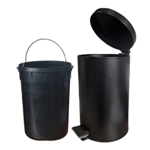 Tacho Basura 12 Lts Cesto Acero Inoxidable Pedal Color negro