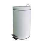 Tacho Basura 12 Lt Cesto Acero Inoxidable Pedal Color blanco