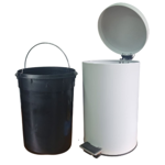 Tacho Basura 12 Lt Cesto Acero Inoxidable Pedal Color blanco