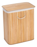 Canasto Cesto de Ropa Rectang. Bambu 60x40x30cm Hogar Actual