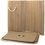 Canasto Cesto de Ropa Rectang. Bambu 60x40x30cm Hogar Actual