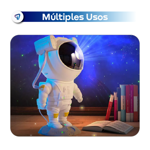 Astronauta Proyector Galaxia Luz Led Lampara Velador Moderno Waggs