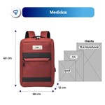 Mochila Reforzada Waggs Porta Notebook Unisex Urbana Roja