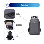 Mochila Urbana Impermeable porta Notebook Waggs 30L Negro