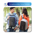Mochila Urbana Antirrobo Porta Notebook 30 Litros con Cable USB Violeta Waggs