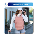 Mochila de Viaje Carry On para Cabina de Avion Porta Notebook Waggs Gris