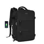 Mochila de Viaje Carry On para Cabina de Avion Porta Notebook Waggs Negra
