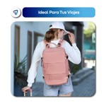 Mochila de Viaje Carry On para Cabina de Avion Porta Notebook Waggs Negra