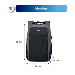 Mochila Antirrobo Para Notebook Impermeable Hombre Mujer 30L con Cable USB Waggs