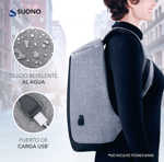 Mochila Antirrobo Impermeable Con Cargador USB Para Notebook
