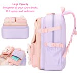 Mochila Gazigo Bunny para niñas con lonchera, color morado, de 6 a 12 años