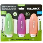 SET X 3 BOTELLITAS ENVASE SILICONA VIAJE ORGANIZADOR VALIJA