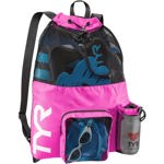 TYR Big Mesh Mommy Backpack para natación mojada, gimnasio y equipo de entrenamiento, rosa