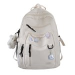 Mochila GAXOS Cute Aesthetic para viajes escolares y niñas, color blanco