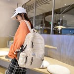 Mochila GAXOS Cute Aesthetic para viajes escolares y niñas, color blanco
